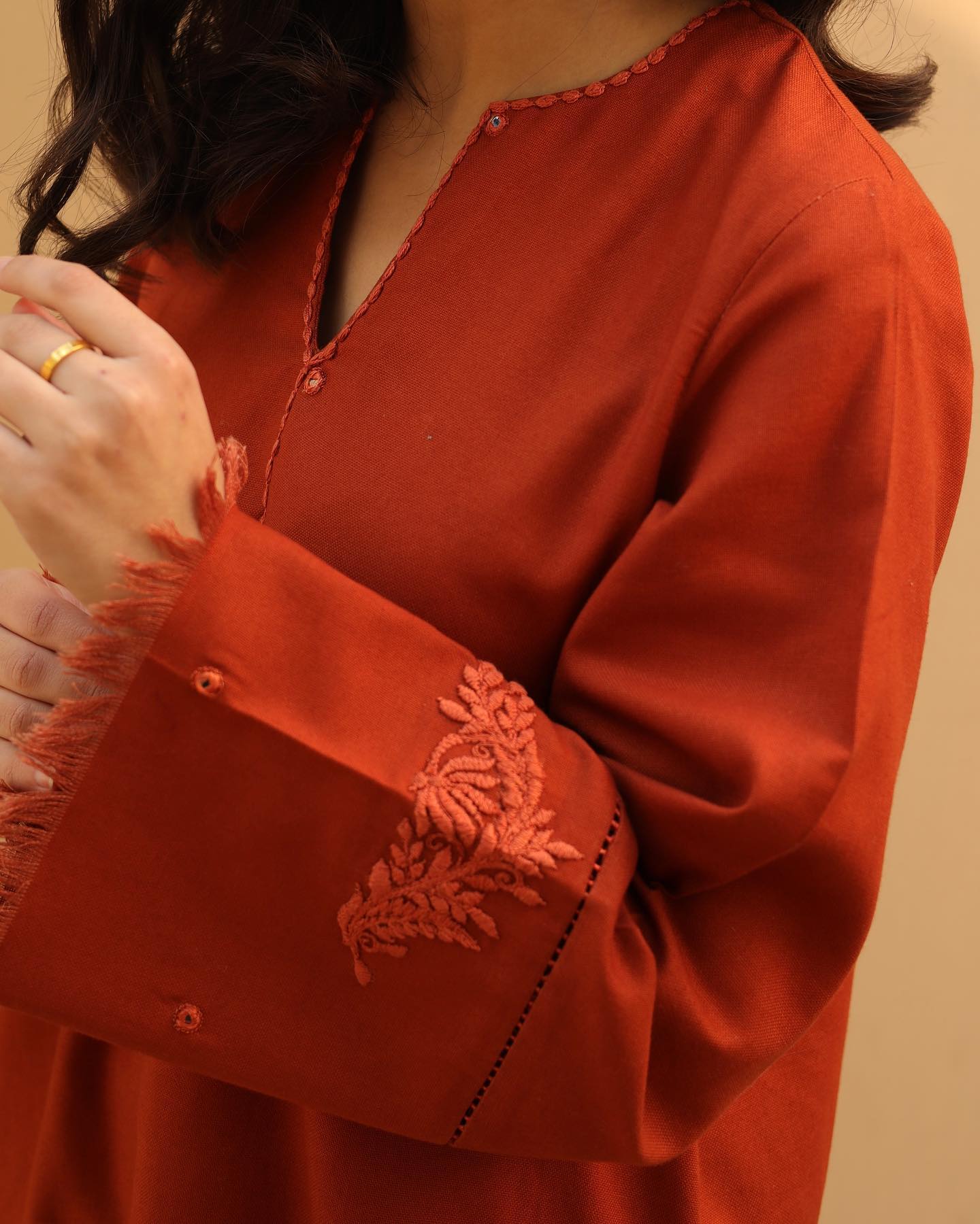Copper Bloom | 3-Piece Stitched Suit