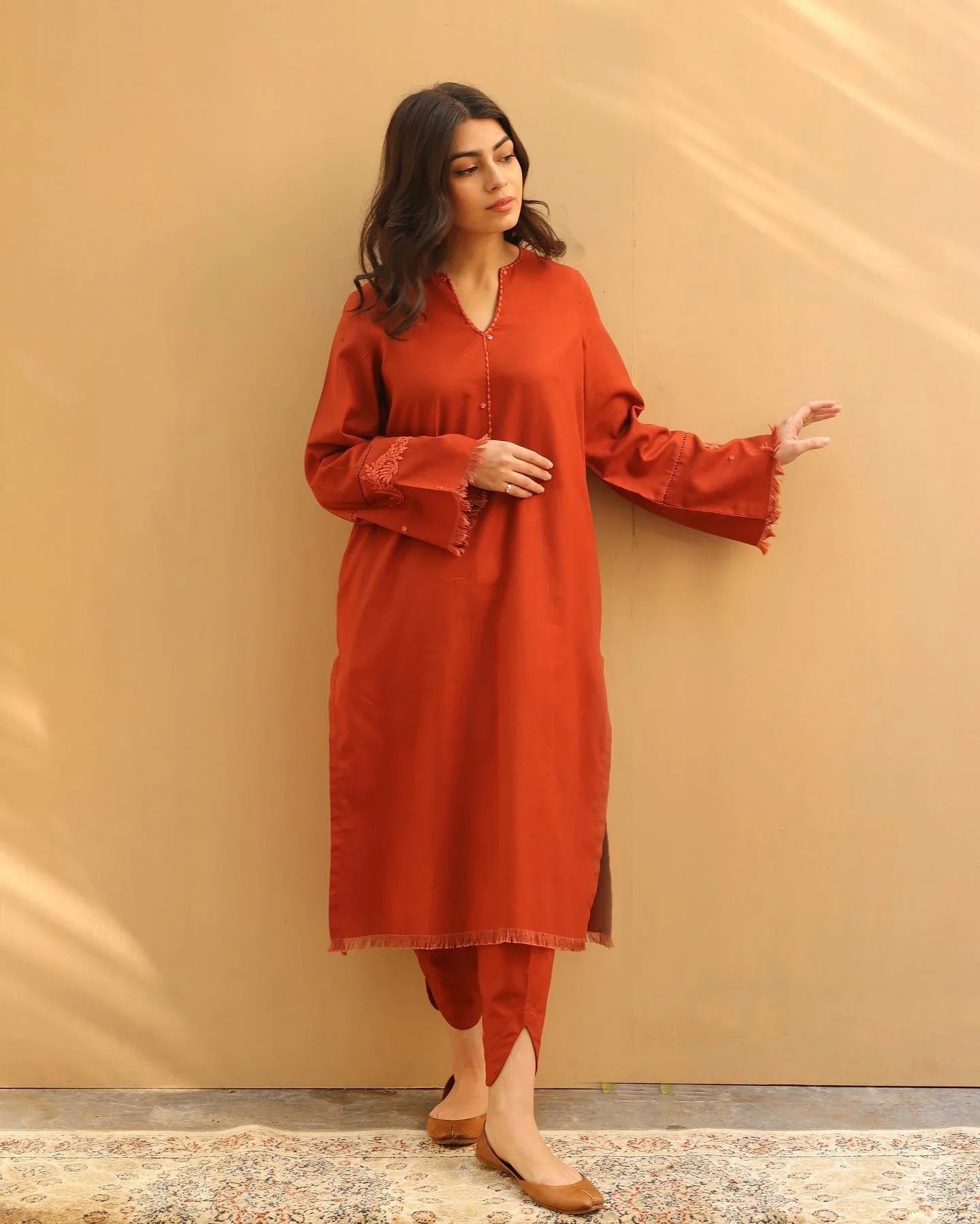 Copper Bloom | 3-Piece Stitched Suit