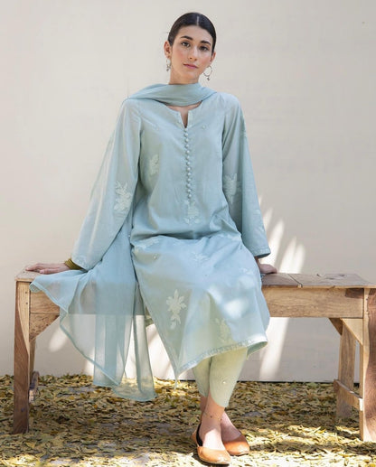 Aquamarine | 3-Piece Stitched Suit
