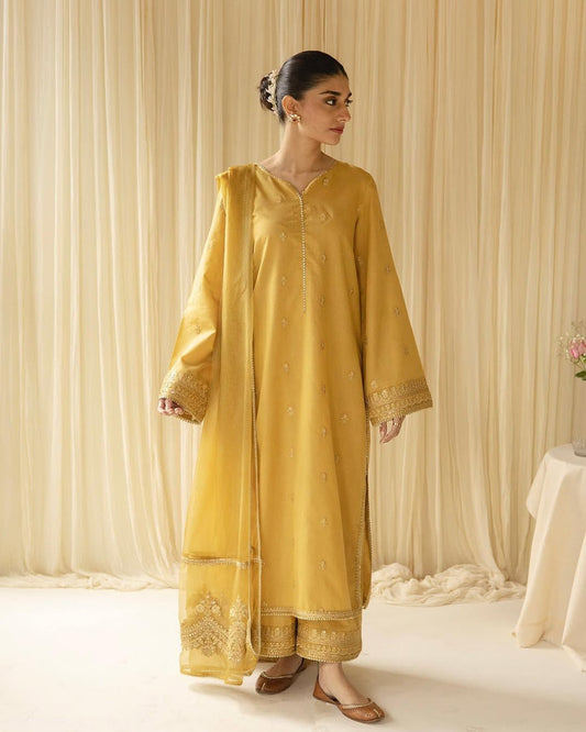 Sunset Blaze | 3-Pcs Stitched Embroidered Outfit