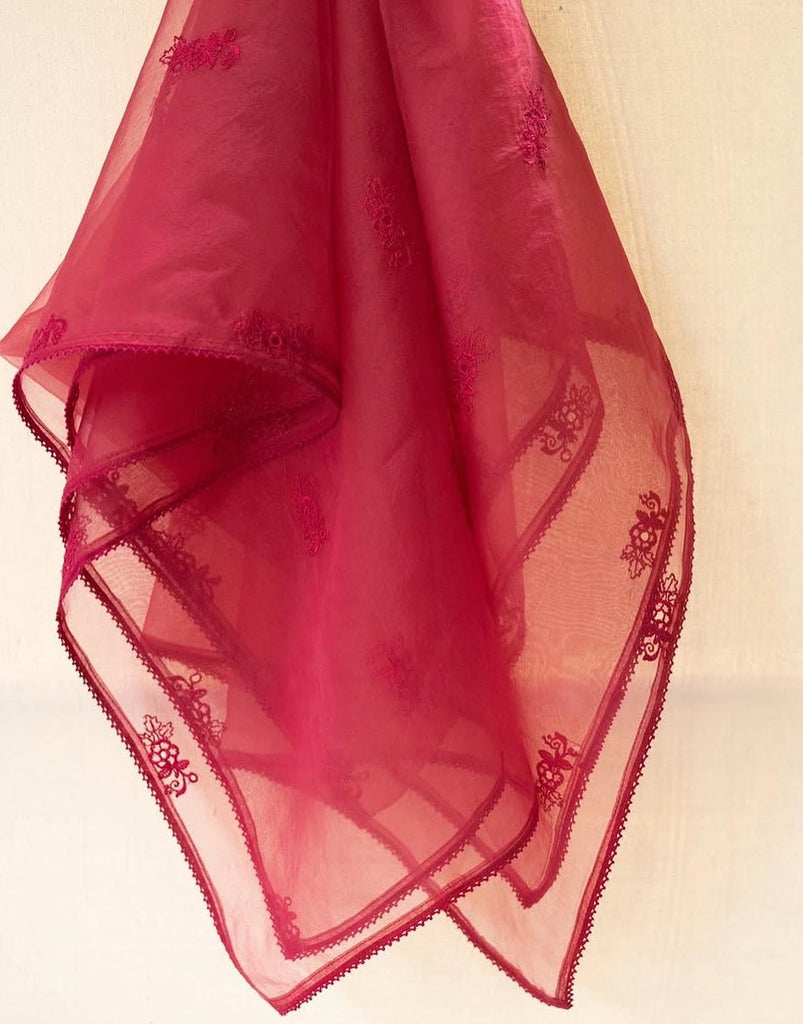 Fuchsia | 3-Pcs stitched Embroidered Outfit