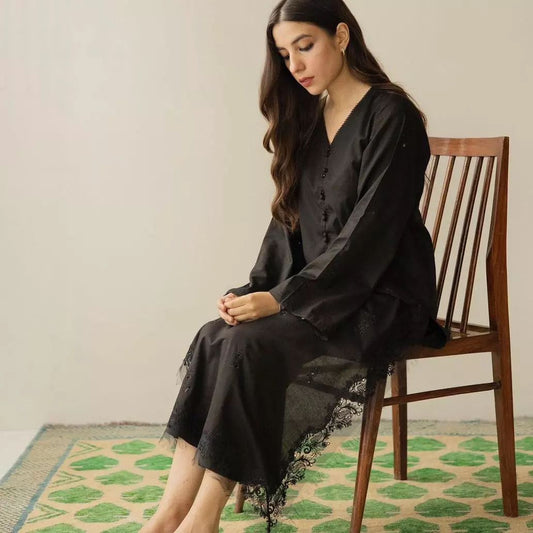 Shab Zehra / Jet Black | Stitched- 3 Piece