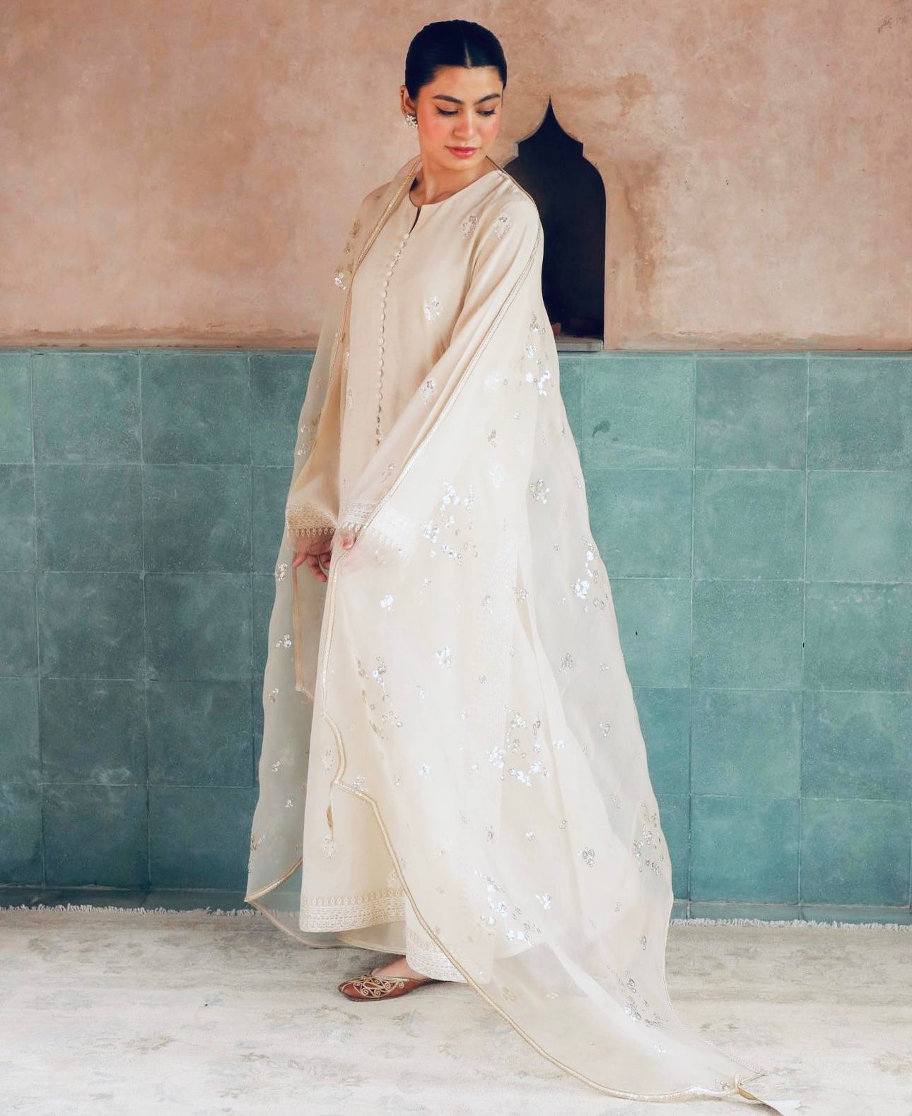 Noor-e-Eid / Ivory | 3-Piece Stitched Embroidered Outfit