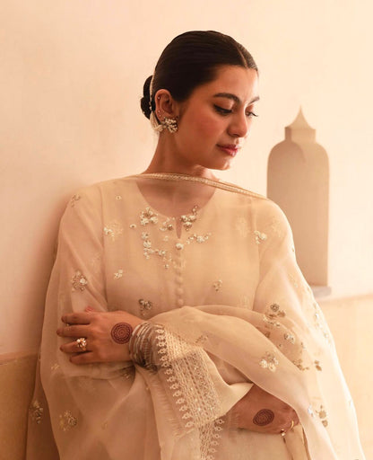 Noor-e-Eid / Ivory | 3-Piece Stitched Embroidered Outfit
