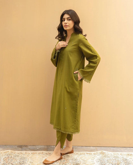 Green Elegance | 3-Piece Stitched Suit