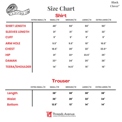 BLACK CLOVER | 3-Pcs Stitched Embroidered Outfit