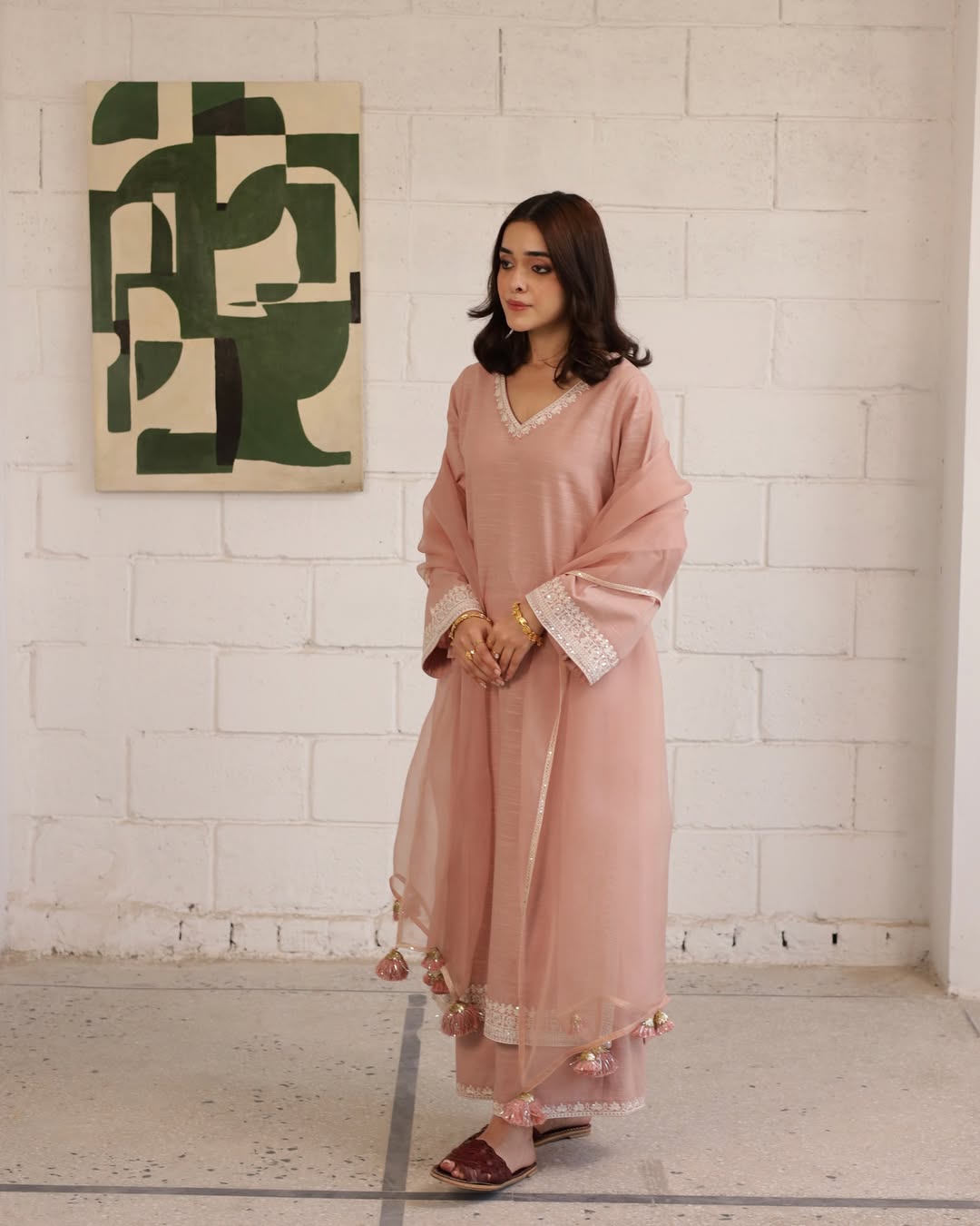 Dusty Pink | 3-PC Stitched Embroidered Outfit