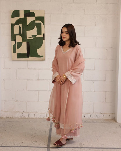 Dusty Pink | 3-PC Stitched Embroidered Outfit