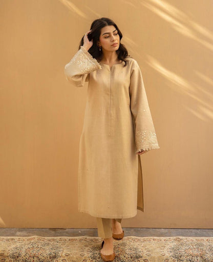 Beige Blossom - 2-Piece Stitched Suit