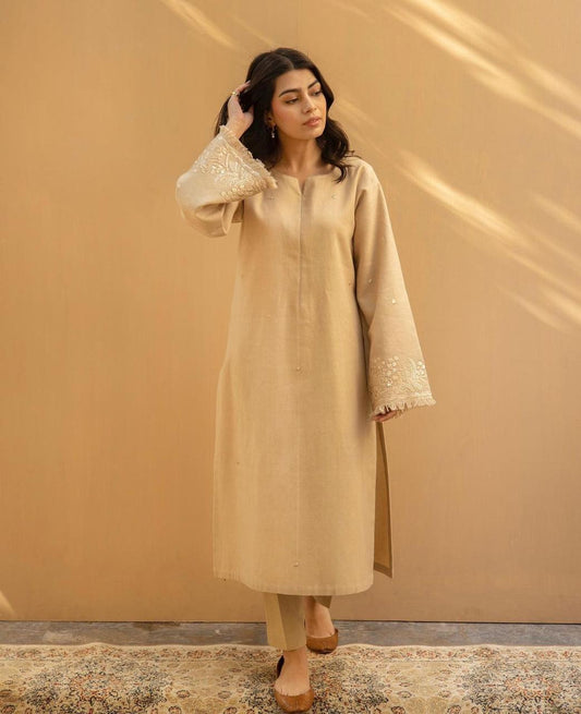 Beige Blossom - 2-Piece Stitched Suit