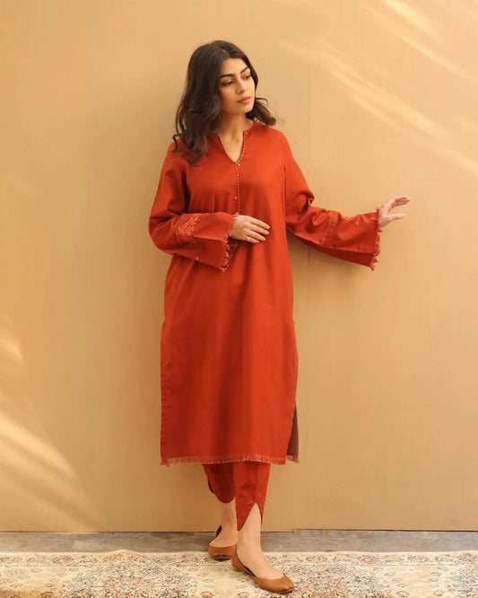 Copper Bloom | 3-Piece Stitched Suit