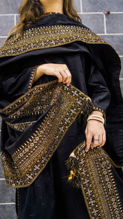 Black Mystique | 3-Piece Stitched Suit.