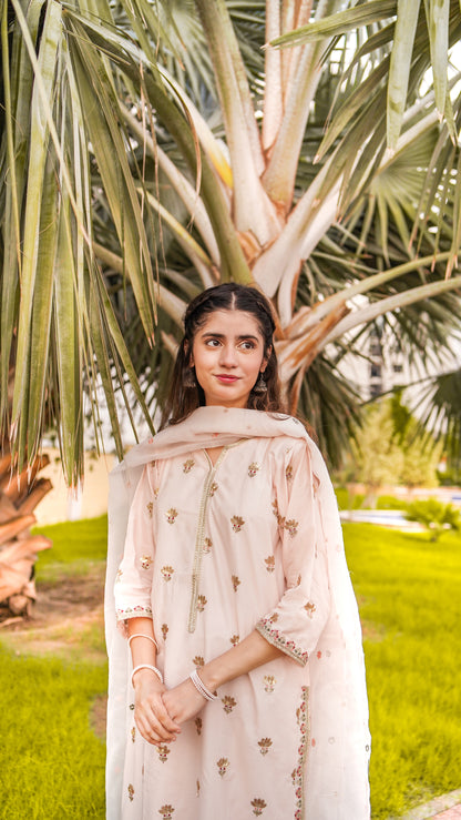 ROSE BLUSH | 3-PC Stitched Embroidered Outfit