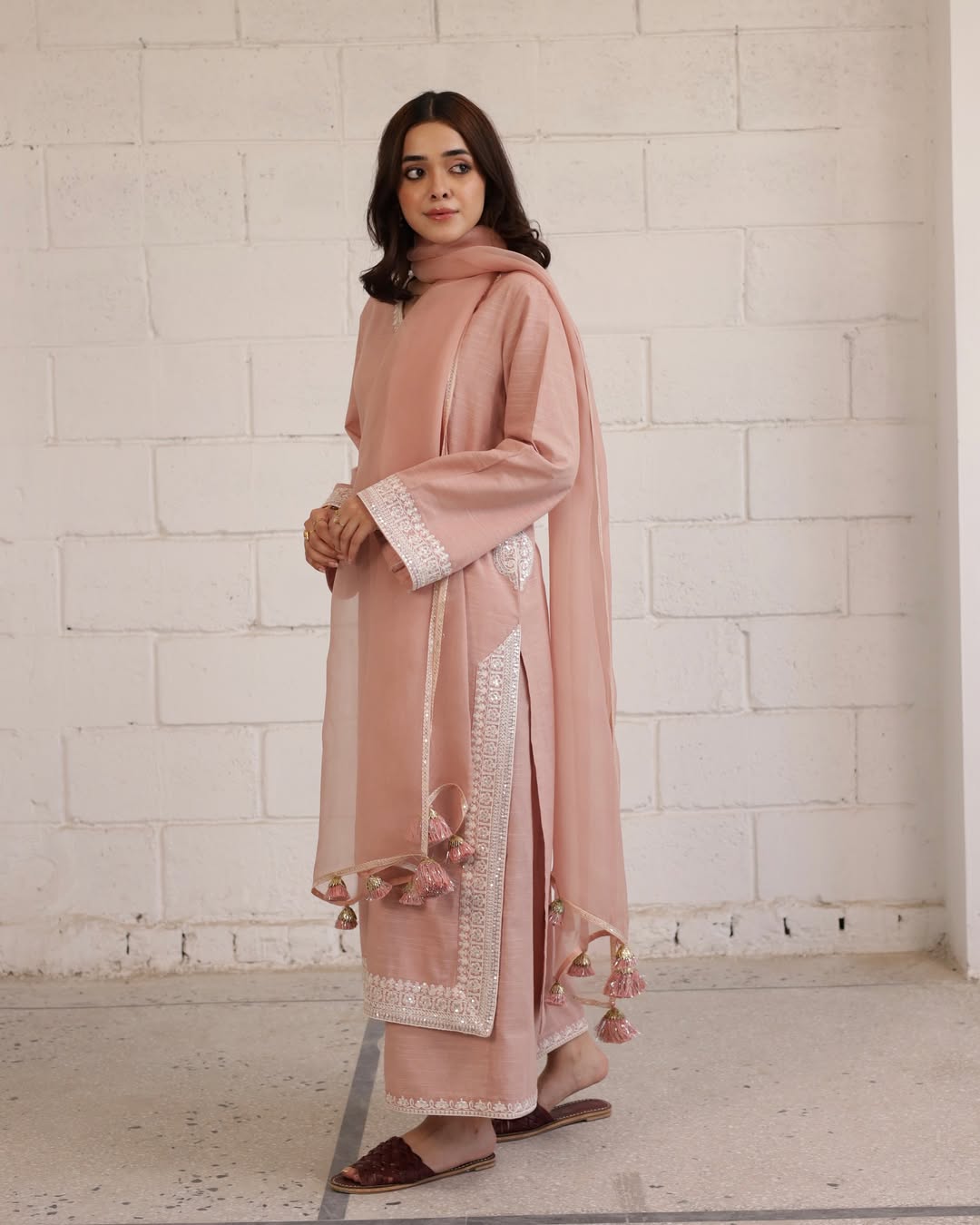 Dusty Pink | 3-PC Stitched Embroidered Outfit